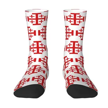 Чорапи с кръст от Йерусалим кралство Харадзюку, Женски Мъжки Топли баскетболни спортни чорапи с 3D принтом 