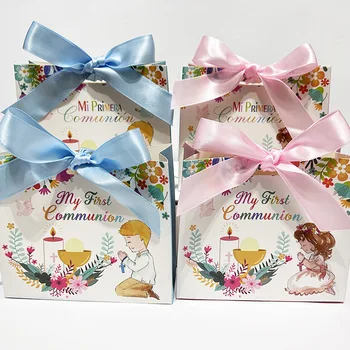 Подарък пакети за Първото ми причастие, кутии за предложения в полза на страните с бантиком Ribbo за Сватби с Потвърждение за Първо причастие на Великден