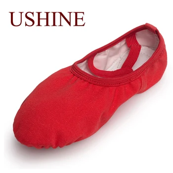 Дамски балетные обувки USHINE, туфли за възрастни и деца, мека подметка, професионална парусиновая танцови обувки за балет