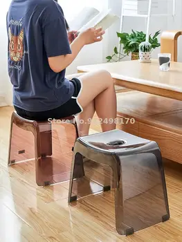 Японски домакински пластмасова табуретка SP, сгъсти малко ниско столче за баня, нескользящий столче за смяна на обувки, квадратен стол, малка пейка