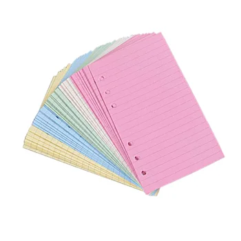 Хартия за зареждане A6, Цветни пълнители за зареждане с перфорирана линия на 6 Дупки за Организатор на Персонален Размер 50 Листа 100 Страници, Бизнес книга