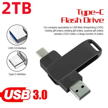 Метален USB флаш-памет с Обем 2 TB И 2 TB, 1 TB, Високоскоростна флаш памет 3,0, U-диск, Карта 3,0, Memoria USB