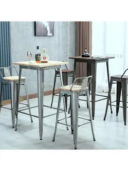 Бар стол на стол с висока прическа, стол за барного маса, бар стол, за рецепцията, метална табуретка, модерен, лесен европейския табуретка от ламарина, стол