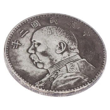 1 бр., истински Порцелан 1921 година, дебел Човек, Медни монети от по един долар, Република, Империя Юан Кай Ши