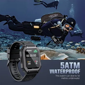 Умни часовници за мъже, водоустойчиви умен часовник 5ATM за жени, спортни часовници, Bluetooth-предизвикателство, фитнес тракер, Монитор здраве, Фитнес