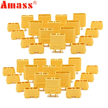 Комплект конектори за батерията Amass xt90 4,5 мм позлатен щепсел тип 