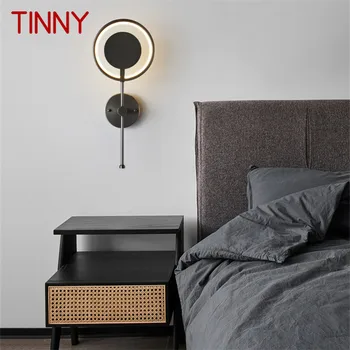 Тенекиен Модерен Месинг, с монтиран на стената лампа LED 3 на Цвят, Ретро Творчески черно Нощни халба бира за дома, спалня, всекидневна