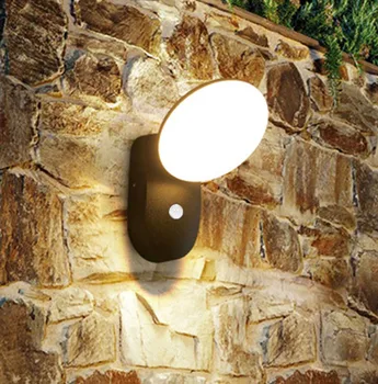 Moden Водоустойчив Външен стенен монтаж лампа с датчик за движение PIR, монтиран на стената лампа, 12 W, Градинска Веранда, Балконная Стъпало, монтиран на стената лампа за входната врата