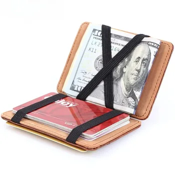 Модерен мъжки тънък портфейл, мъжки ултра-кратък мъжки магически портфейл за пари, държач за карти, портфейл