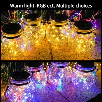 Романтична лампа от кристално стъкло с пукнатини в слънчева батерия, цветни led лампа, Коледна топка за Връчване на Желания, лампа за декорация на градината на открито