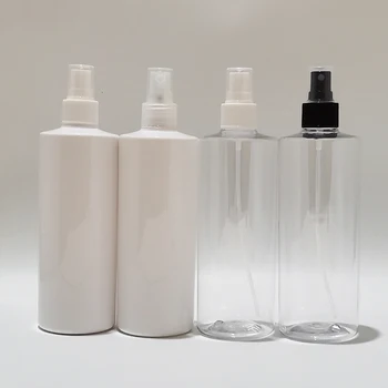 15 парчета 400 мл, Празна Бяла Прозрачна пластмасова бутилка, спрей, спрей за мъгла, Пътен комплект, Контейнер за опаковане на козметика за лична хигиена