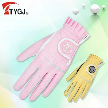 Дамски ръкавици за голф TTYGJ за лявата и дясната ръка, дишащи ръкавици от изкуствена кожа, нескользящие дизайнерски ръкавици с частици на спорта
