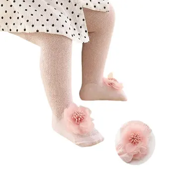 чорапогащник за момичета, дантелени памучни летни тънки детски чорапи за бебета, големи зашити чорапогащи от полипропилен, чорапогащи за малки момичета