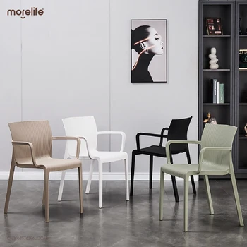 Модерна минималистична Трапезария стол С дървена Прическа, Пластмасов Луксозен Мек стол, с Ергономичен дизайн, Стол за тоалетна, Мебели за ресторант, кафене