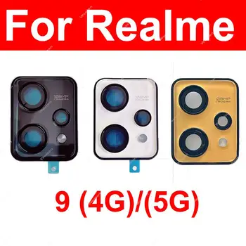 Стъклен капак на обектива на задната камера за Realme 9 4G 5G Global Стъкло на обектива на задната камера с рамка за части