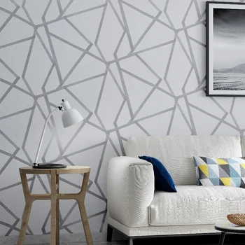 10 м сиви тапети с геометричен дизайн за хол, спалня, сиво-бели тапети с дизайн на модерен дизайн, ролка хартия за домашен декор