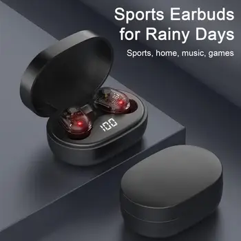 Водоустойчив Безжични Слушалки С Led дисплей Удобна Засаждане HiFi Звук Ниска Забавяне Спорт на открито Синьо-съвместими Слушалки 5.0