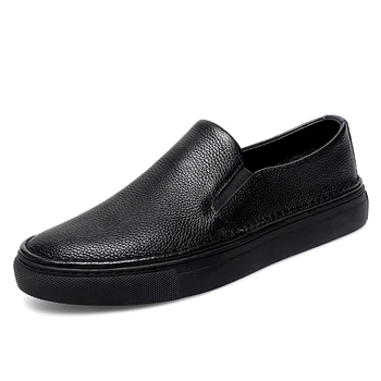 Мъжки Удобни Ежедневни обувки, Мъжки Модни обувки за почивка от естествена кожа, Мъжки Бизнес официалната Кожени обувки