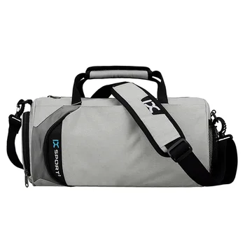 Чанта за фитнес със сух и влажен раздяла, цилиндрична спортна чанта с голям капацитет, градинска чанта на рамото, преносима чанта-месинджър чанта за йога, пътна чанта