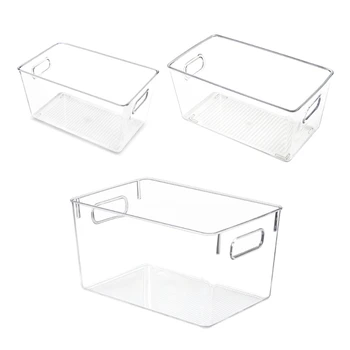 3 бр. Пластмасови контейнери за съхранение на храна с дръжка, контейнери за съхранение на кухненски продукти