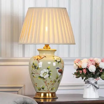 Керамична настолна лампа Hongcui Настолна лампа Луксозен модерен led дизайн на модел за дома, спалня, всекидневна