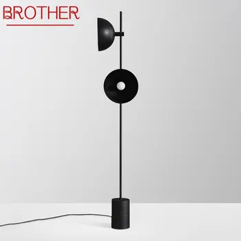 BROTHER Модерен Ретро мрамор под лампа Nordic Creative Simple LED Black Standing Light за домашен интериор салона на хотел