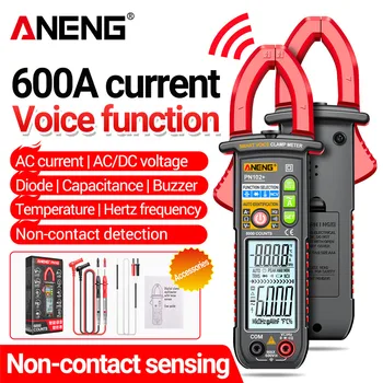 ANENG PN102 + Мултицет Измерител на енергия Тест 600A точност ръководят Трансформаторный Скоба Домашно Гласово Управление Автоматичен Дисплей на Обхвата на Инструмент за Измерване