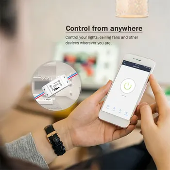 Модул за включване на светлината Wi-Fi Sasha Работи с Алекса Google Wireless Home Smart Switch APP Функция за дистанционно управление Share