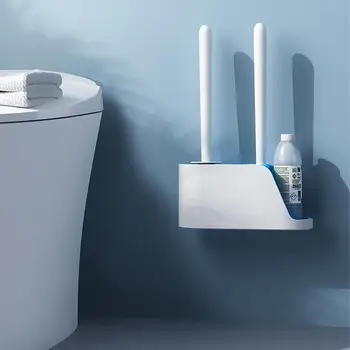 Набор От Тоалетни Четки С Притежателя На Силикон Средство За Почистване На Тоалетната Четка С Быстросохнущим Притежател Многократна Употреба Препарат За Почистване На Баня, Аксесоари За Тоалетна