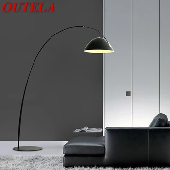 OUTELA Скандинавски черно под лампа за риболов, модерна семейна хол в близост до с мека мебел, творчески led декоративна лампа