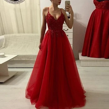 Червени Рокли за Бала 2023 рокля Дамски Официалната Парти Дълга Вечерна Рокля За спагети презрамки Vestidos De Gala Елегантна Рокля За Бала