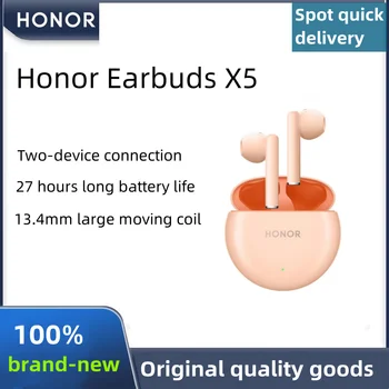 Honor накрайници за уши X5 безжична Bluetooth слушалките с шумопотискане повикване, спортна игра в полушубок, оригинална голяма подвижна макара с диаметър 13,4 мм