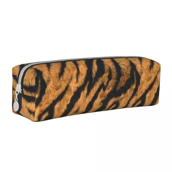 Пеналы в тигровую лента с изображение на животни, леопардовый принт, кутия за писалки, чанта за студенти, Голяма офис чанта за моливи с цип