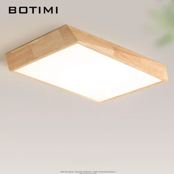 Дизайнерски плафониери BOTIMI от масивно дърво с led осветление за всекидневната, съответстващи на лампа за спални, Скандинавски Повърхностно осветление на помещенията