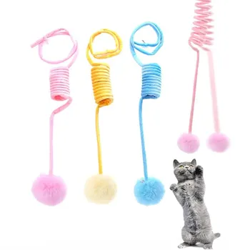 Подвесная играчка на въже за котки, Смешни въже за самостоятелно приготвяне, Плюшени играчки на въже за котки, Интерактивни пролетни играчки за котки, аксесоари за котки
