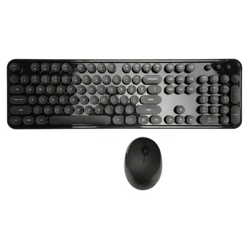 Мишка Многоцелеви Енергоспестяващ USB-приемник на 2.4 Ghz с ниско ниво на шум, комбинирана клавиатура и мишка от ABS-пластмаса със 104 клавиша, бърза реакция за дома