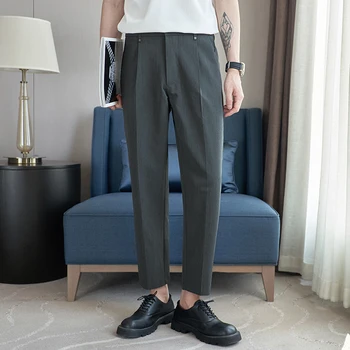 2023 Мъжки Костюмные панталони, Мъжки Модерни панталони за изисканото общество, Корейски Директни Ежедневни Еластични панталони с талия, Мъжки Офис официални панталони