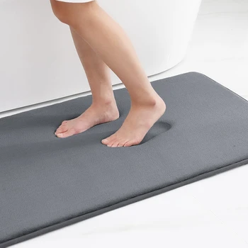 Обикновен Сгъсти фланелевый килим с ефект на паметта, впитывающий мат, Нескользящий подложка за тоалетна