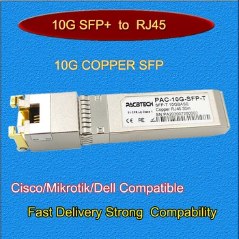NTi 10G RJ-45 Мед SFP + модул 10GBase-Tx Ethernet Оптични FTTH, Съвместим с ключ Cisco/Mikrotik 30m/80m