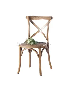 Американски Кът за стол от масивна дървесина, обикновен домакински ротанговый стол с вилица по гърба, Ретро маса за Хранене, Скандинавски ресторант стол
