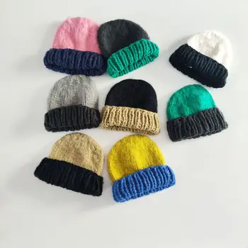 2023, Карамел цвят, Есенно-зимна топла вязаная шапчица За момчета, Детски вязаная мека шапка, Памучни разнообразни ежедневни шапки