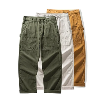 3901 Мъжки Железопътни панталони Canva Пролет Есен Модерни висококачествени Външни Карго панталони с много джобове В Американски стил Унисекс Облекло