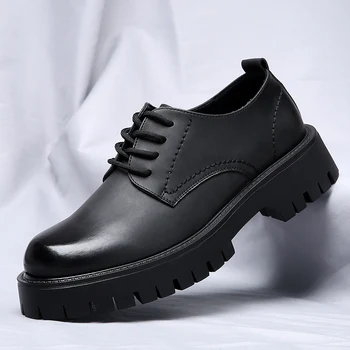 Мъжки Модел обувки с дантела, Мъжки Oxfords, Модни мъжки обувки в Бизнес стил, Новост 2023 Г., Класически Кожени Мъжки Костюми, Обувки, Мъжки Обувки