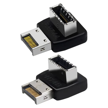 Адаптер USB конектори за дънната платка на компютъра Type-C USB3.1 Type-E Конвертор на 90 градуса