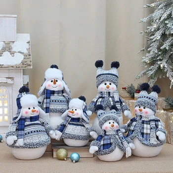 Коледен Орнамент Кукла Коледно Дърво Украшение Снежен човек Кукла Синята Кърпа Детски Коледен подарък Играчка Начало Декор 2023