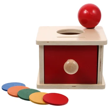 Монтесори Наръчник Монета Детска Когнитивна Играчка възпитание на Деца, Детски Забавни Играчки Дървена Кутия за Съхранение