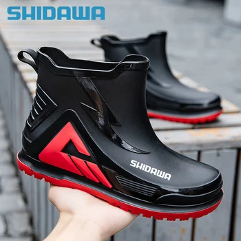 Мъжки водоустойчив обувки Shidawa за риболов, модни гумена блатни обувки, улични износоустойчиви непромокаеми обувки, нескользящие ботуши за риболов