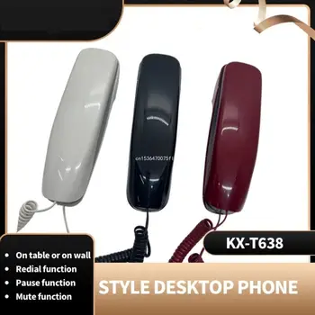 Кабелен стационарен телефон с възможност за повторно набиране на номера, монтиран на стената телефон Mini KXT638, Директна доставка