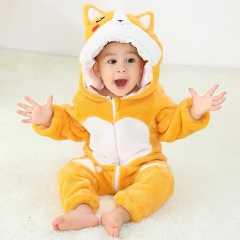 Детска жълта пижама Кигуруми, детски костюми на животни, за деца-унисекс