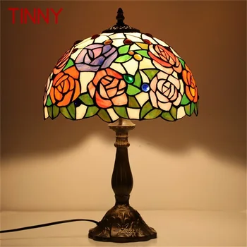 Настолна лампа TINNY Тифани за Спални Съвременен творчески led лампа с изображение на Цвете за Дома